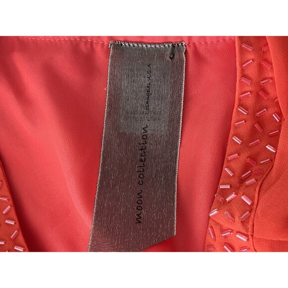 Moon Collection Women's Orange(ish) Flare Pleated Embellished Mini Dress Medium - Picture 8 of 12